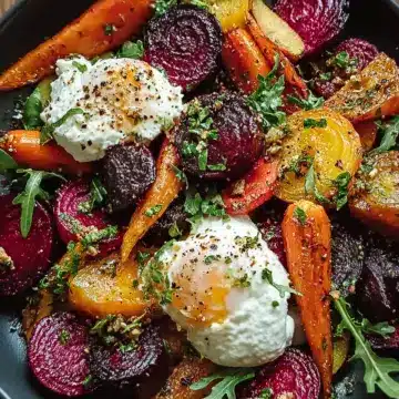 Vibrant Roasted Beets & Carrots with Creamy Burrata Salad