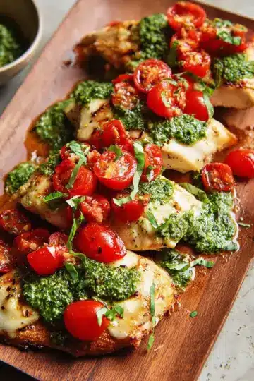 Pesto Chicken Bruschetta