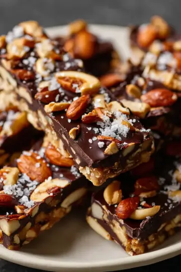 Dark Chocolate and Sea Salt Nut Bars