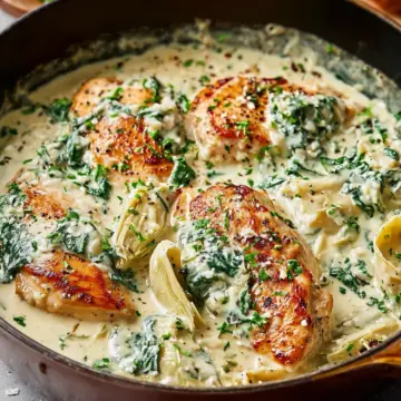 Spinach and Artichoke Chicken Skillet