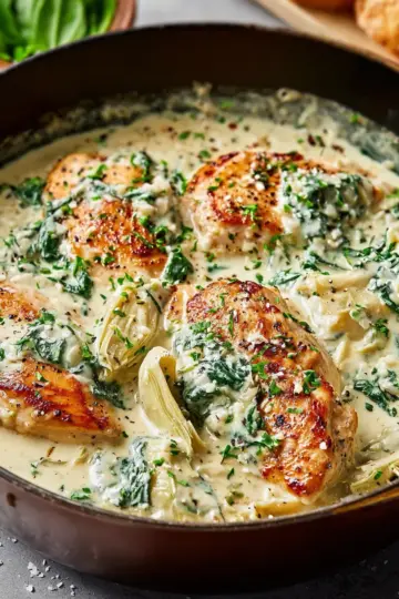 Spinach and Artichoke Chicken Skillet