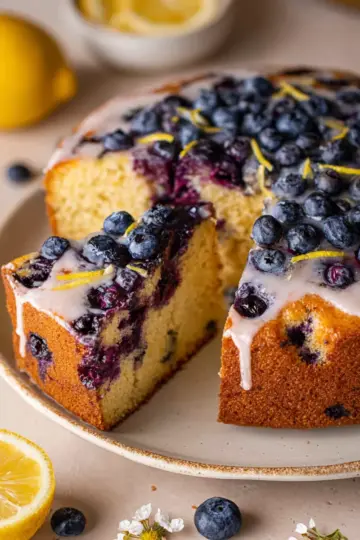 Easy Vegan Lemon Blueberry Cake