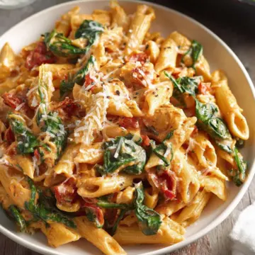 Creamy Tomato and Spinach Pasta