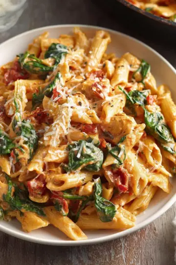 Creamy Tomato and Spinach Pasta