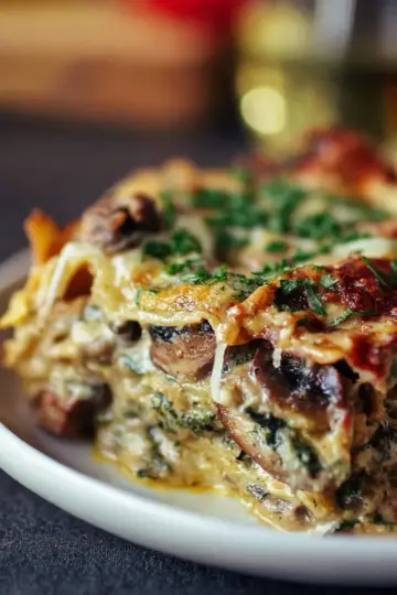 Mushroom Spinach Lasagna