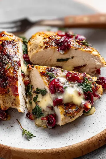 Cranberry Brie Stuffed Chicken Breasts