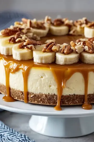 Banana Caramel Nut Cheesecake