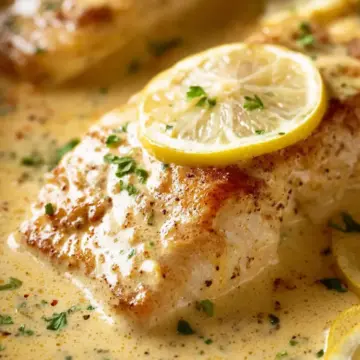 Baked Fish with Lemon Cream Sauce