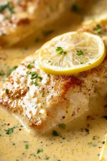 Baked Fish with Lemon Cream Sauce