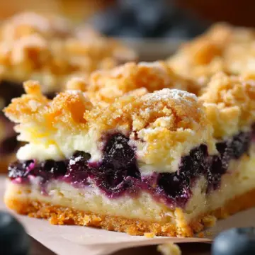 Blueberry Cream Cheese Crumb Bars