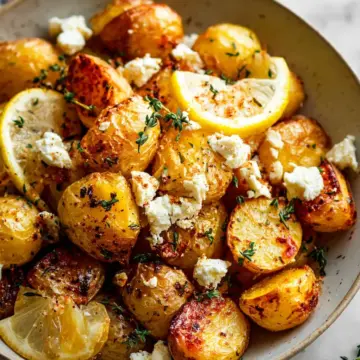 Easy Greek Roast Potatoes With Lemon And Feta